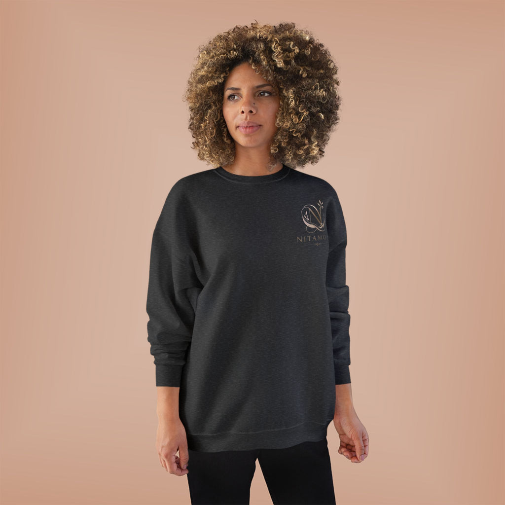 Minimalist 'Meant to B' Crewneck Sweatshirt — Subtle Floral Logo