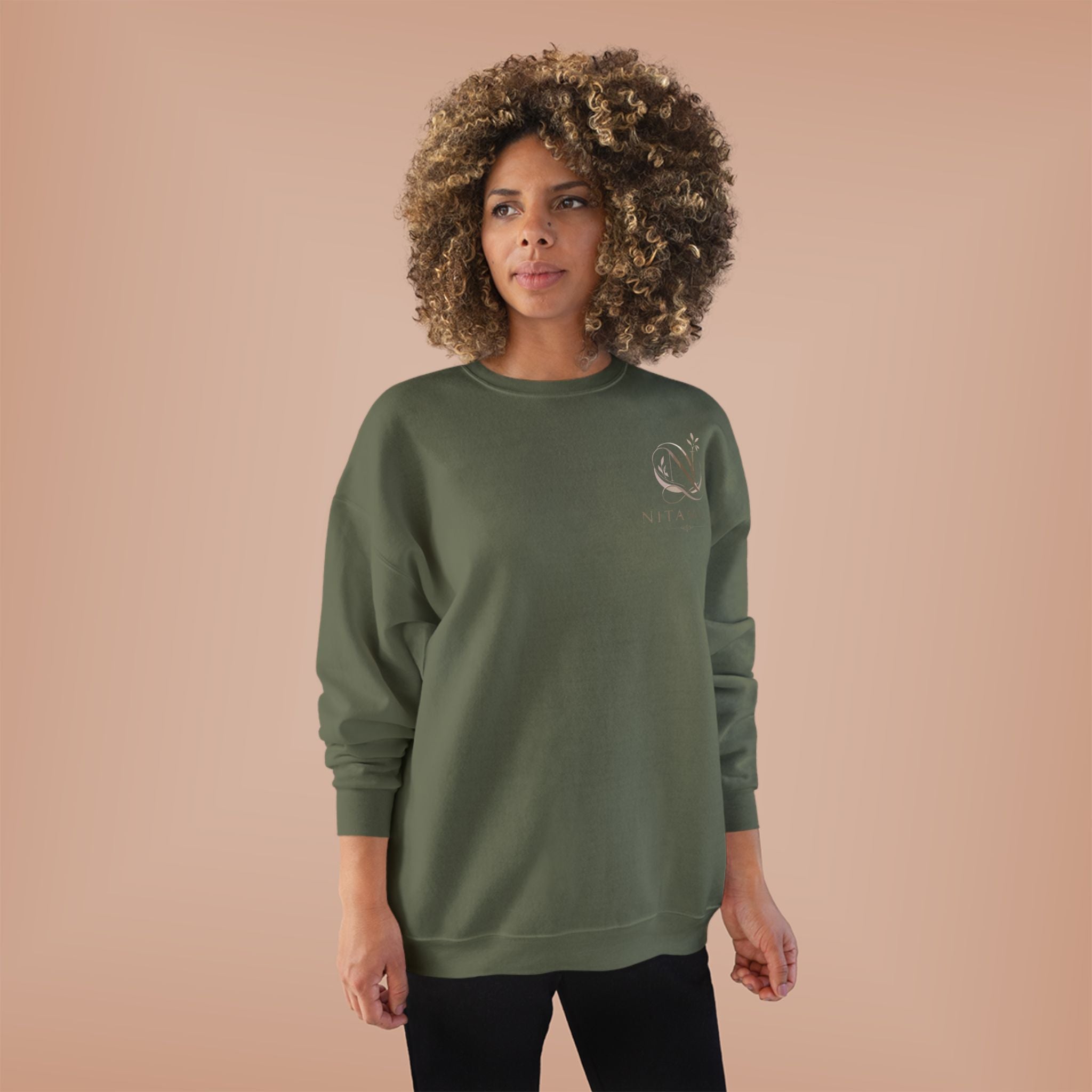 Minimalist 'Meant to B' Crewneck Sweatshirt — Subtle Floral Logo