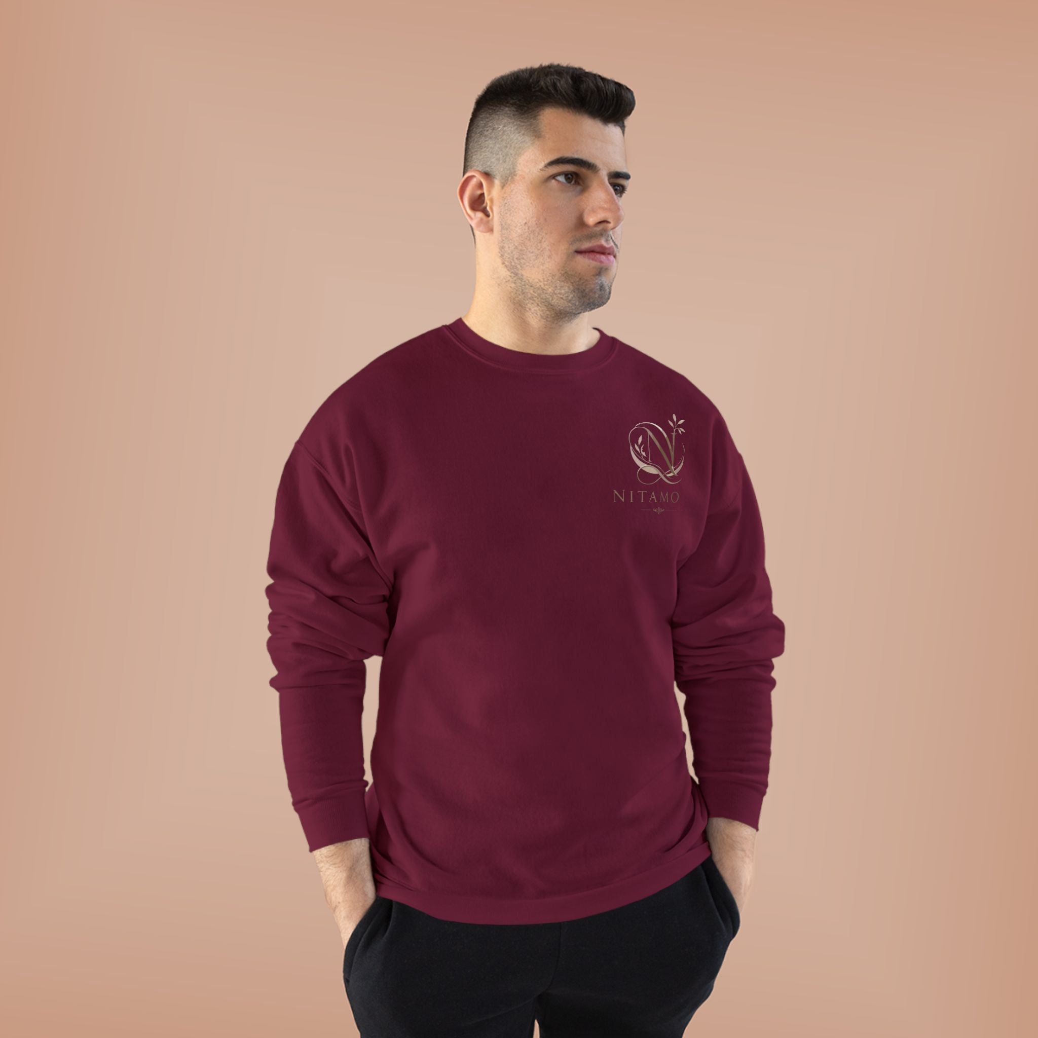 Minimalist 'Meant to B' Crewneck Sweatshirt — Subtle Floral Logo
