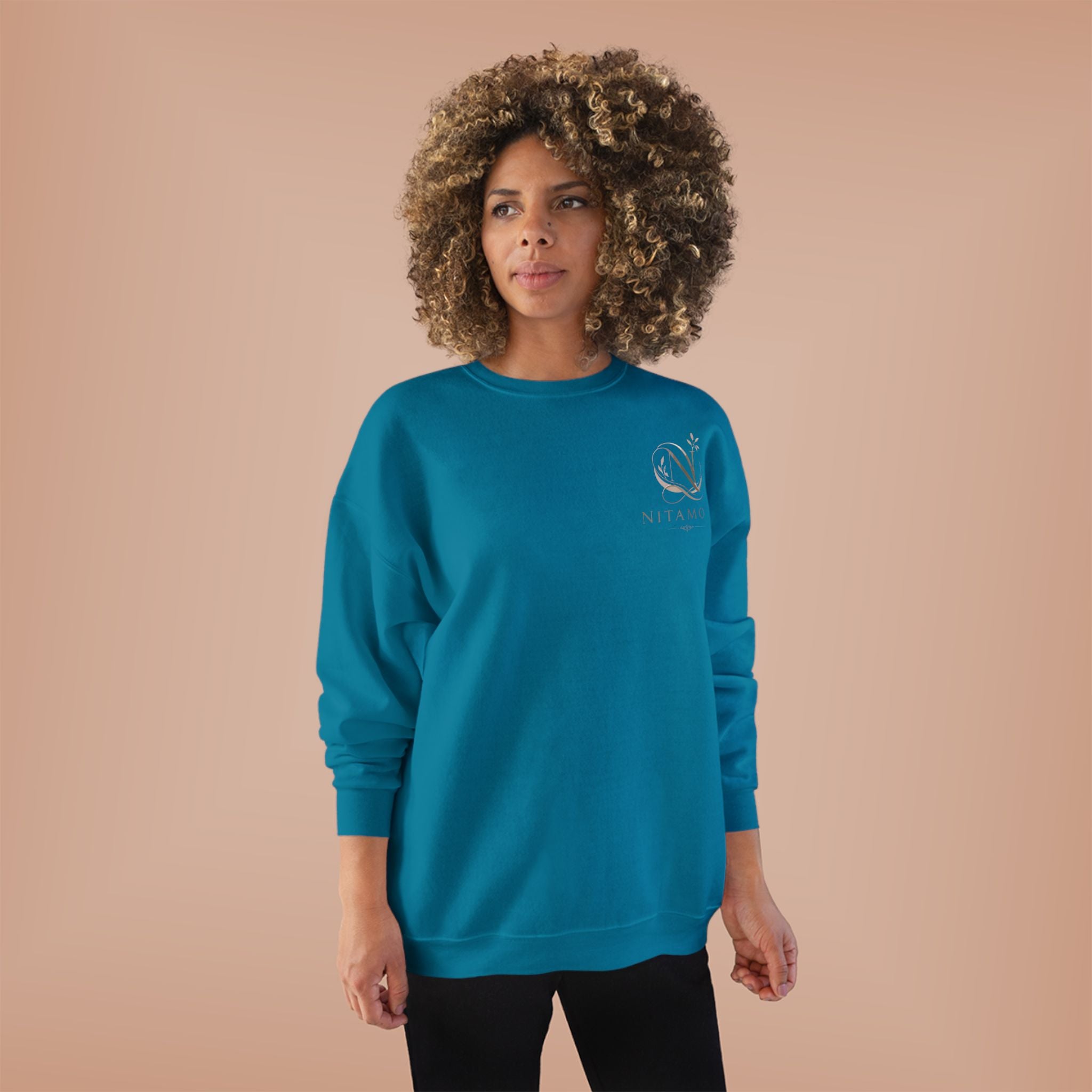 Minimalist 'Meant to B' Crewneck Sweatshirt — Subtle Floral Logo