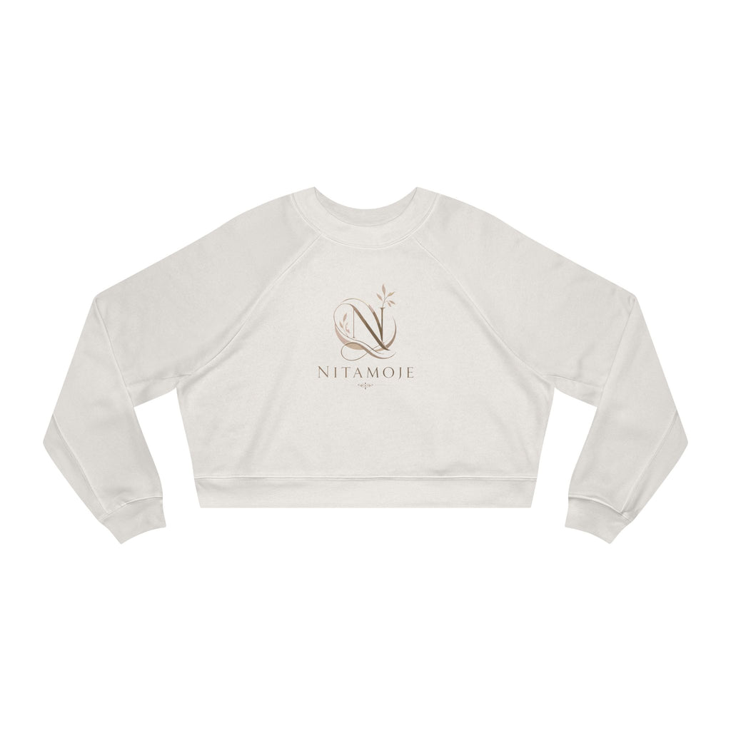 Cropped Fleece Pullover — Minimal Neutral Logo Sweatshirt for Women
