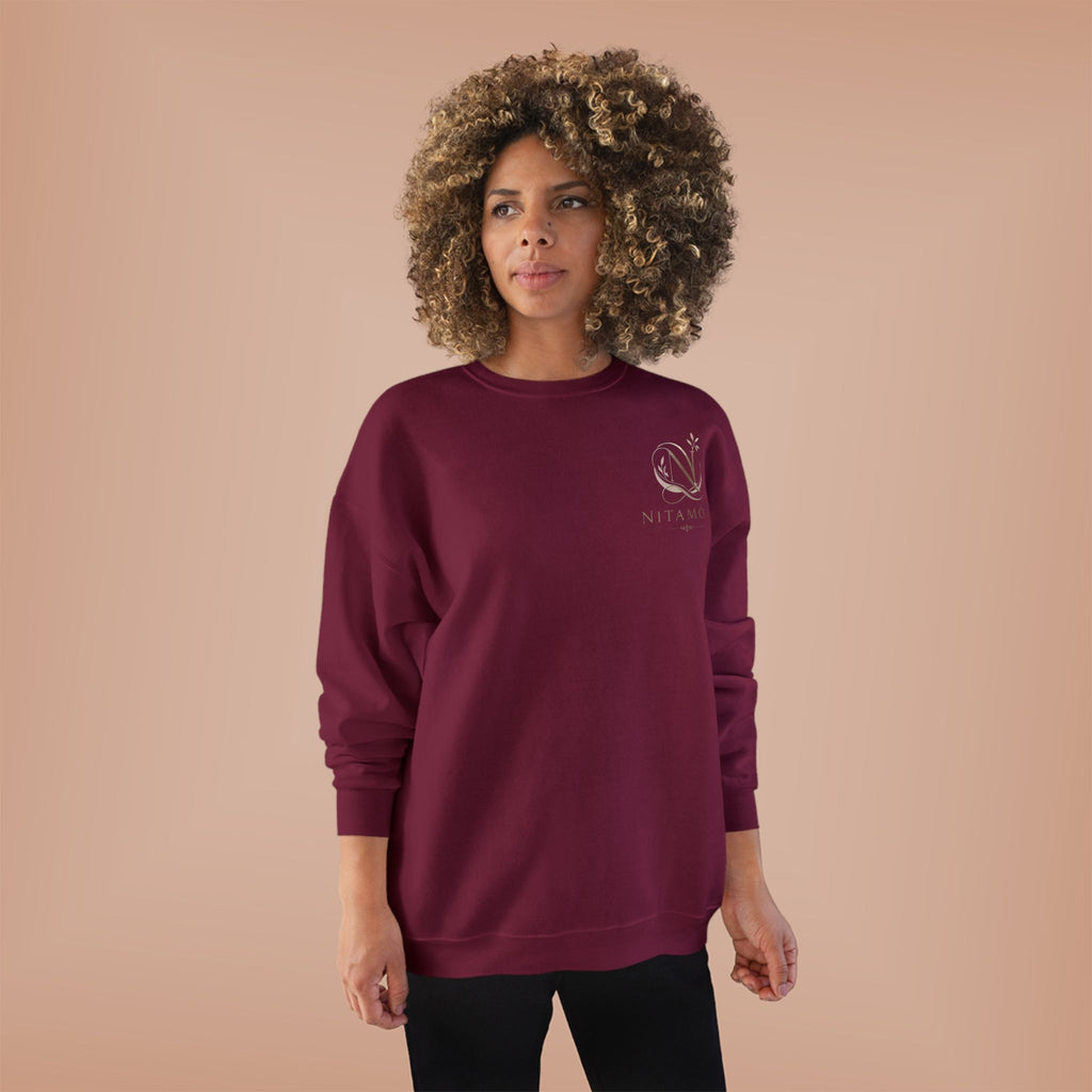 Minimalist 'Meant to B' Crewneck Sweatshirt — Subtle Floral Logo