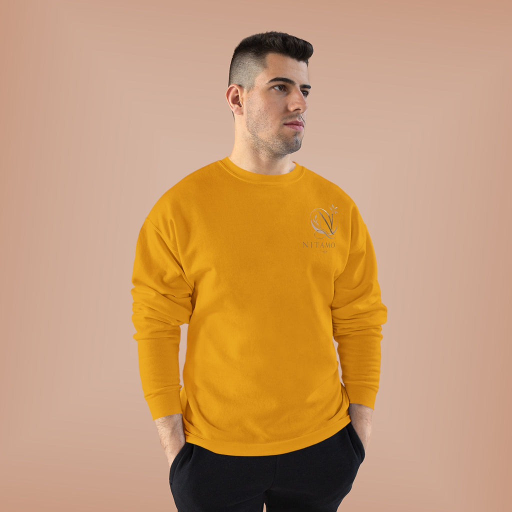 Minimalist 'Meant to B' Crewneck Sweatshirt — Subtle Floral Logo - Nitamoje