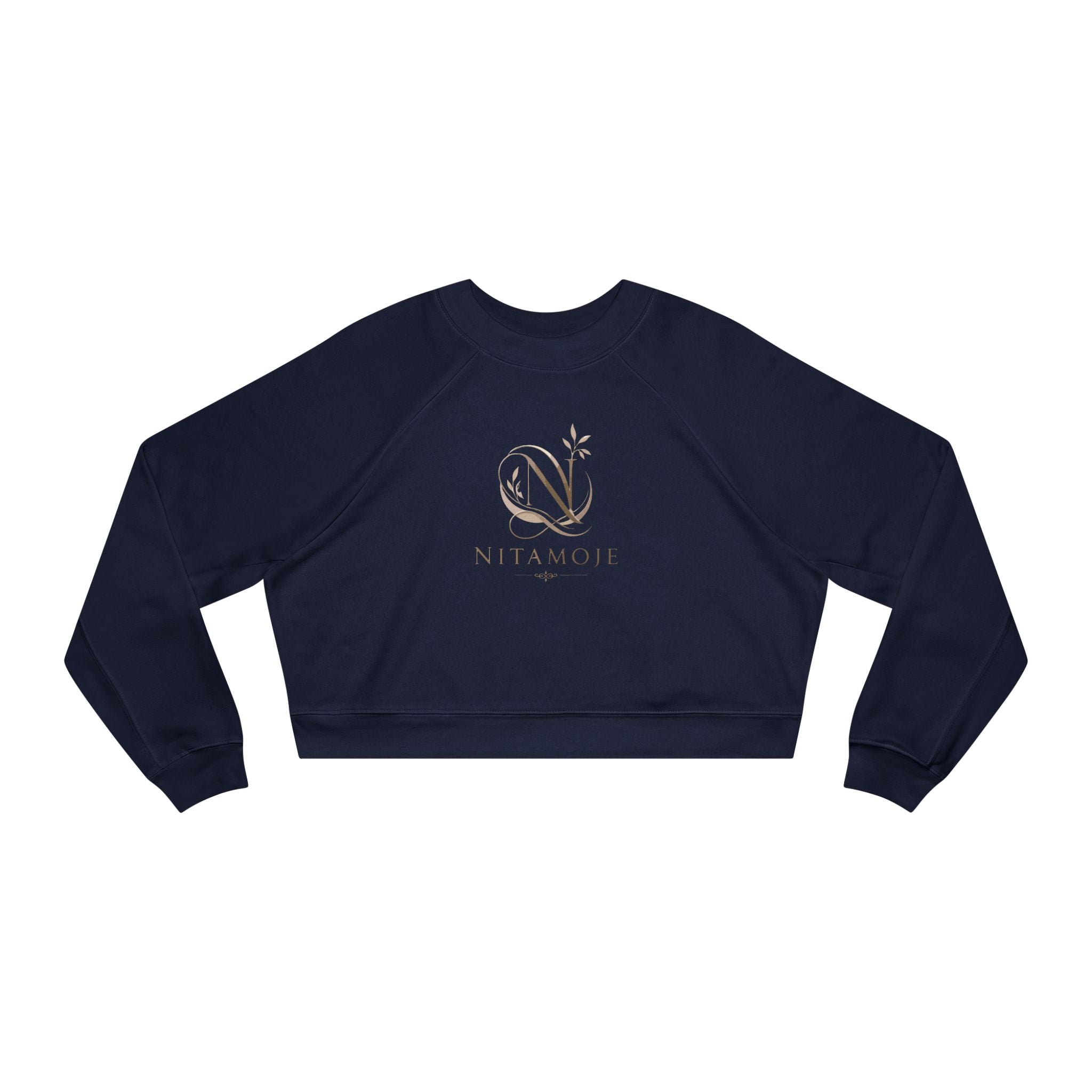 Cropped Fleece Pullover — Minimal Neutral Logo Sweatshirt for Women