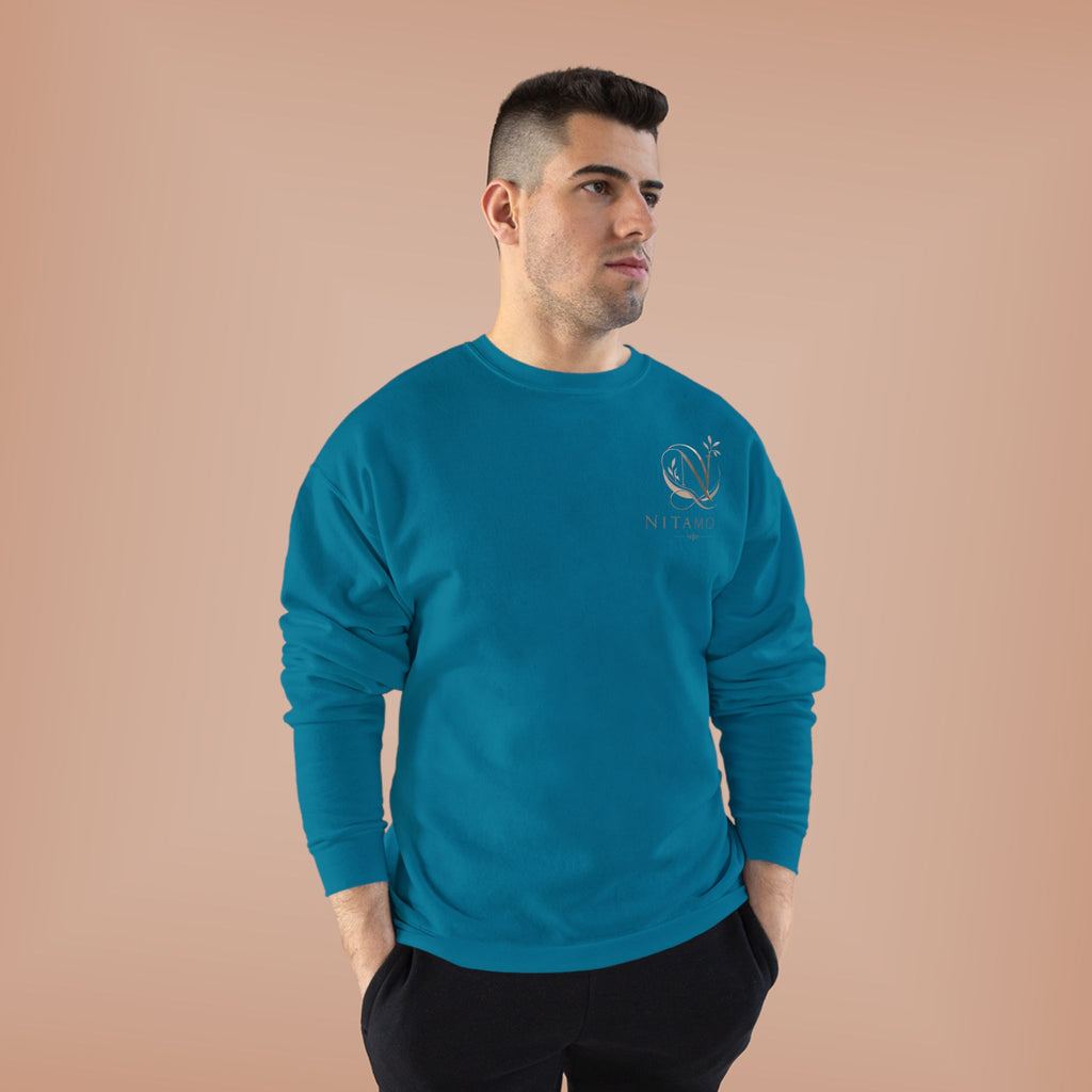 Minimalist 'Meant to B' Crewneck Sweatshirt — Subtle Floral Logo - Nitamoje