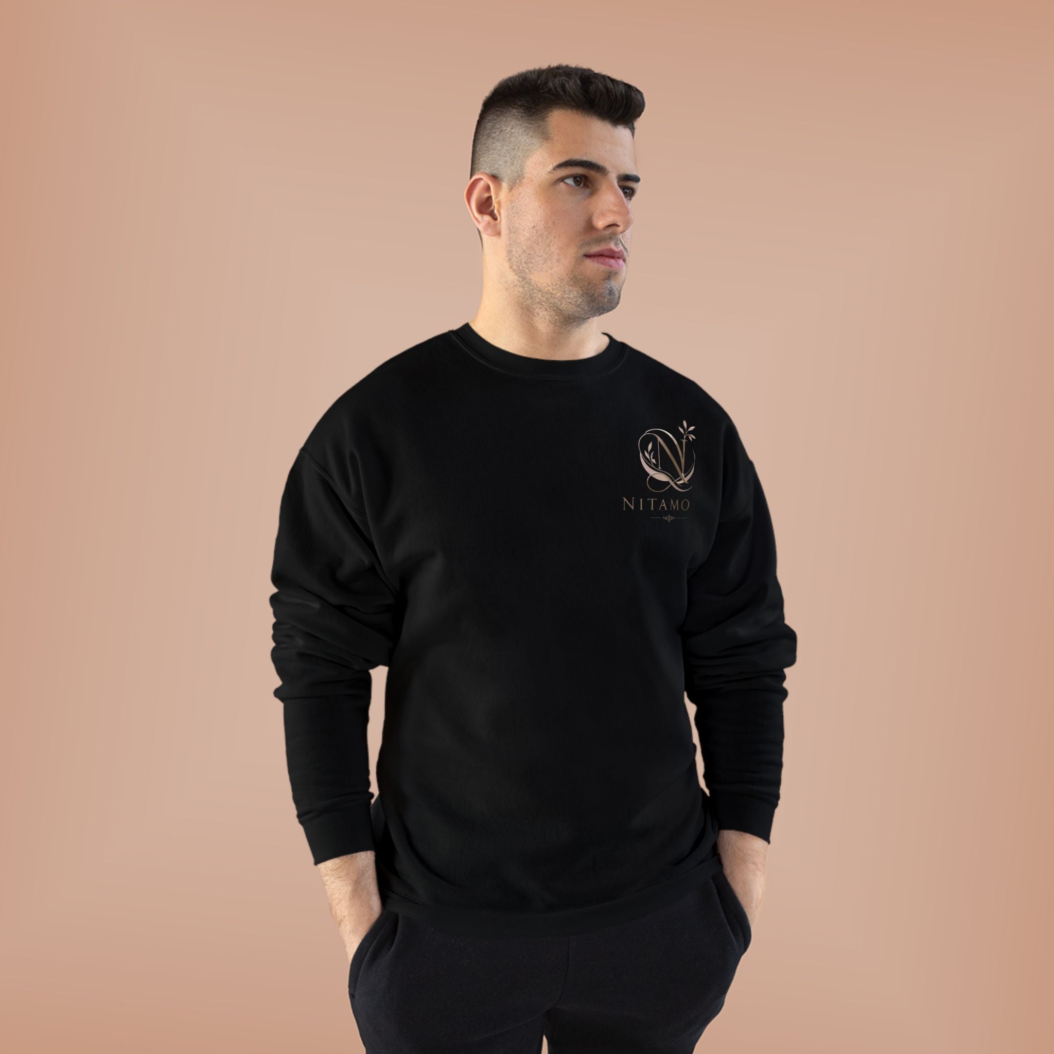 Minimalist 'Meant to B' Crewneck Sweatshirt — Subtle Floral Logo