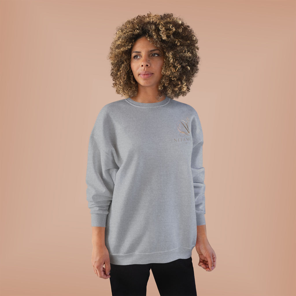 Minimalist 'Meant to B' Crewneck Sweatshirt — Subtle Floral Logo
