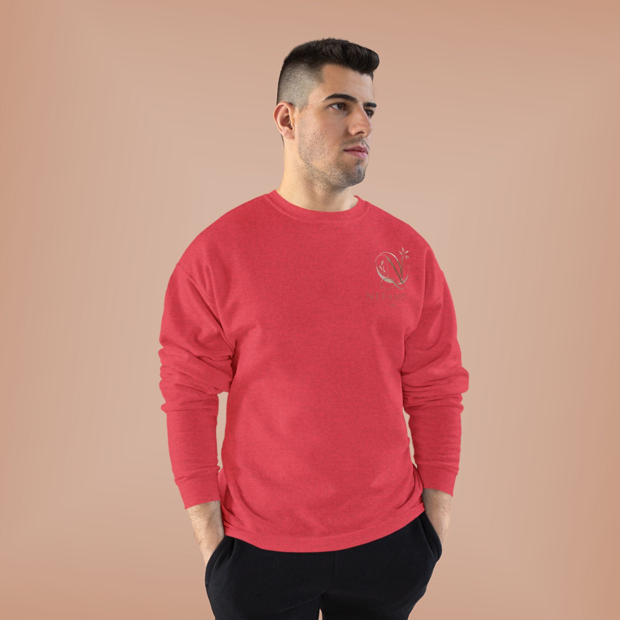 Minimalist 'Meant to B' Crewneck Sweatshirt — Subtle Floral Logo - Nitamoje