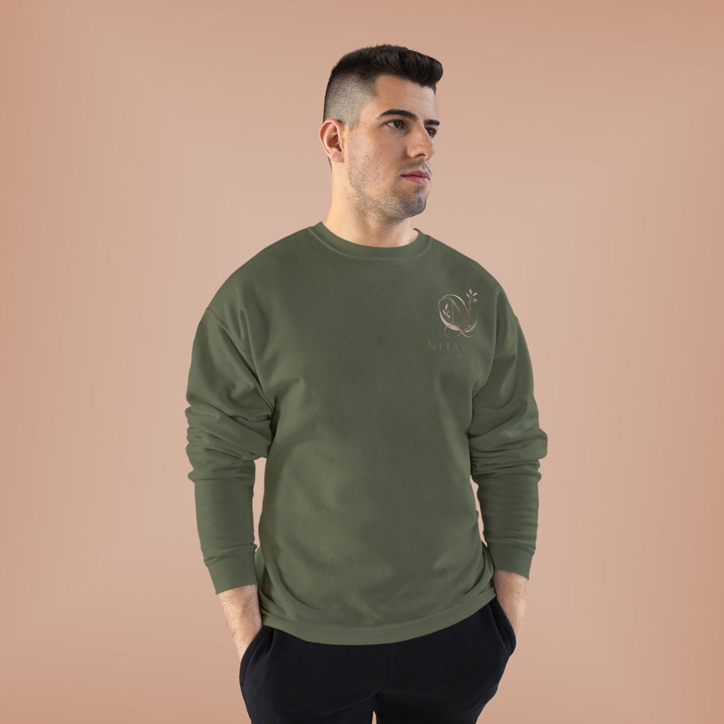 Minimalist 'Meant to B' Crewneck Sweatshirt — Subtle Floral Logo - Nitamoje