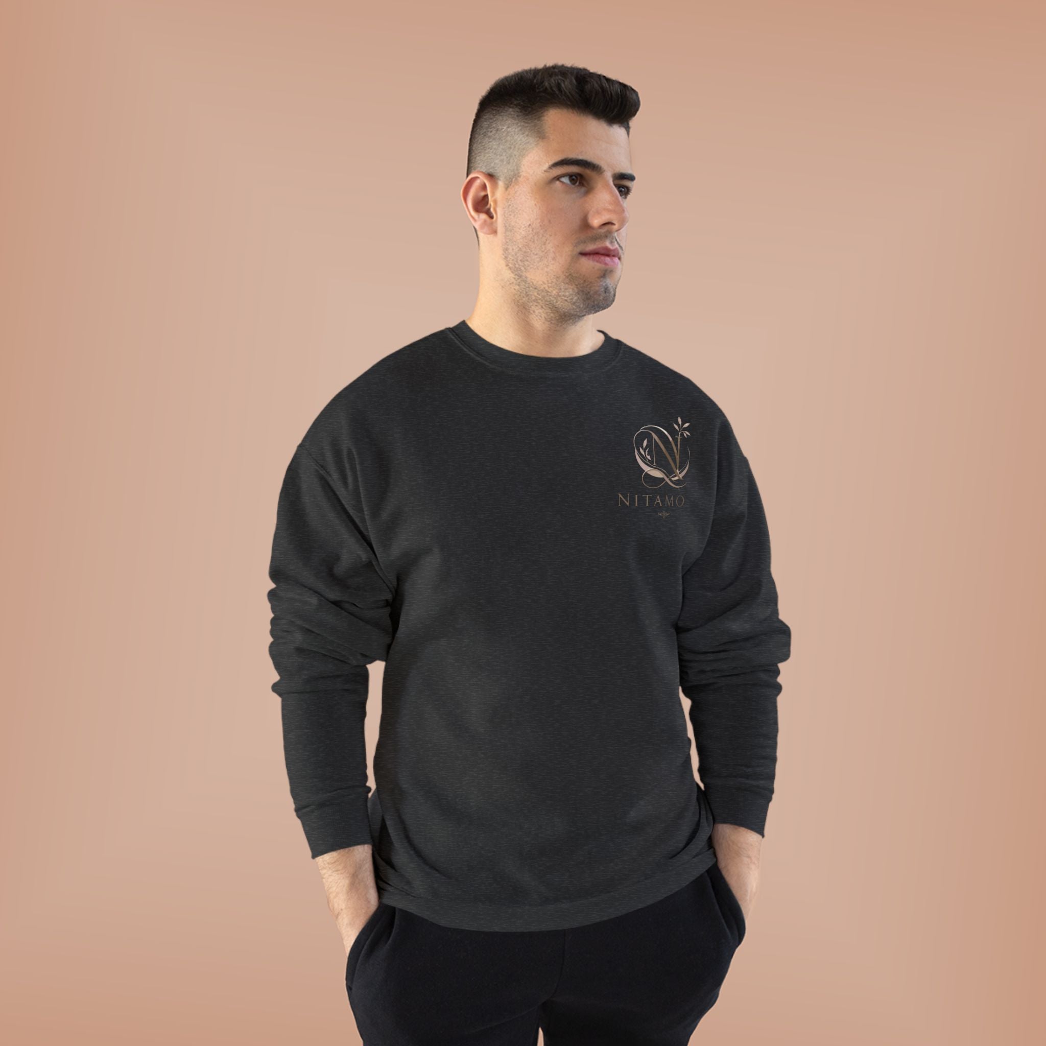 Minimalist 'Meant to B' Crewneck Sweatshirt — Subtle Floral Logo
