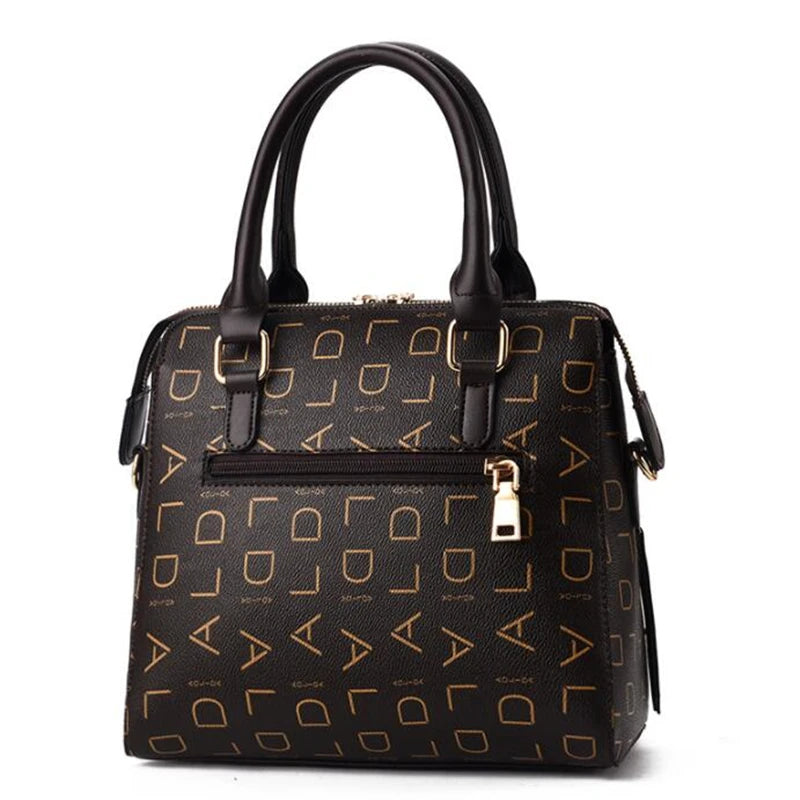 English Letter PU Leather Tassel Handbag