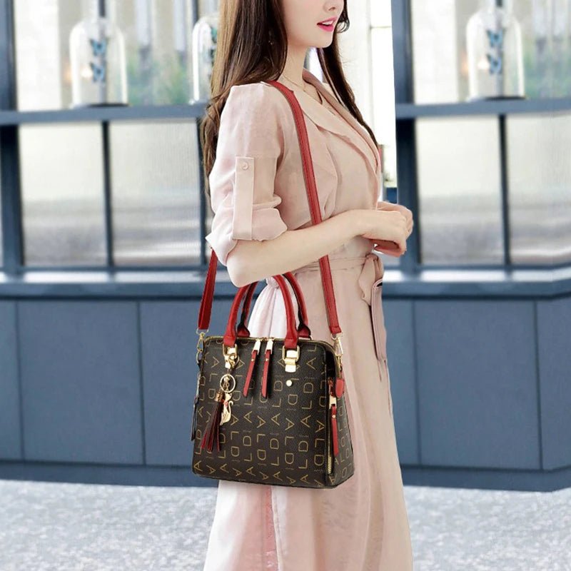 Fashion English Letter Tassel Top - Handle Tote - Nitamoje