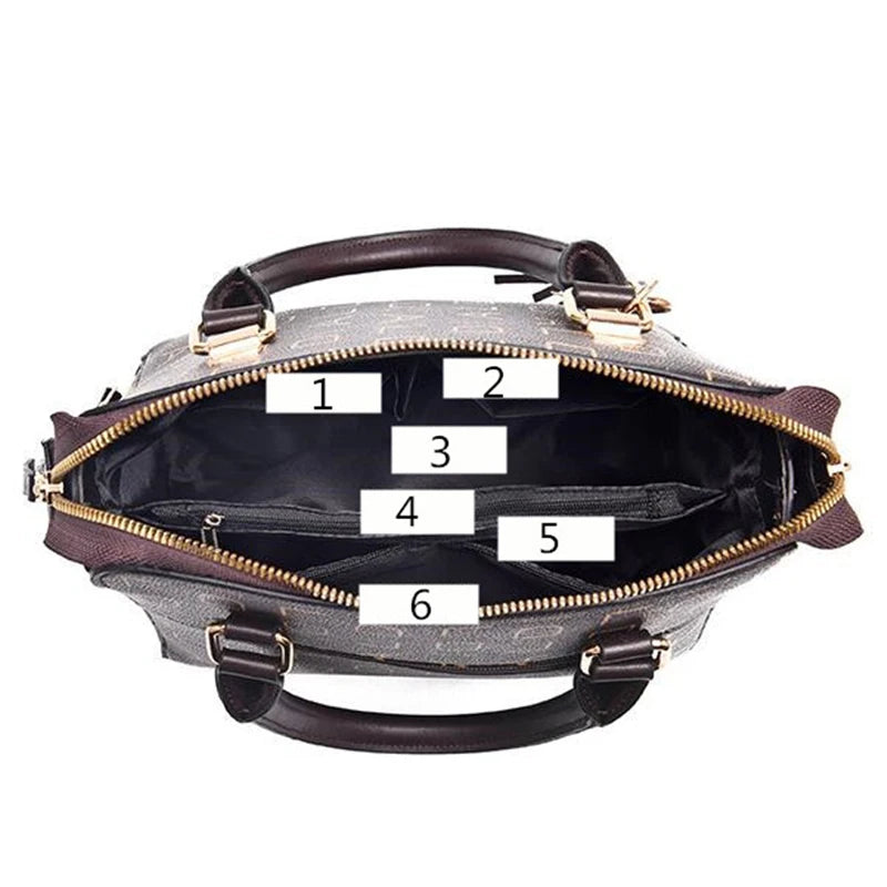 English Letter PU Leather Tassel Handbag