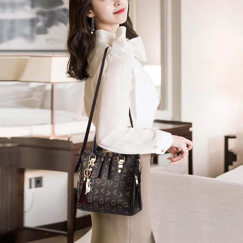 Fashion English Letter Tassel Top-Handle Tote