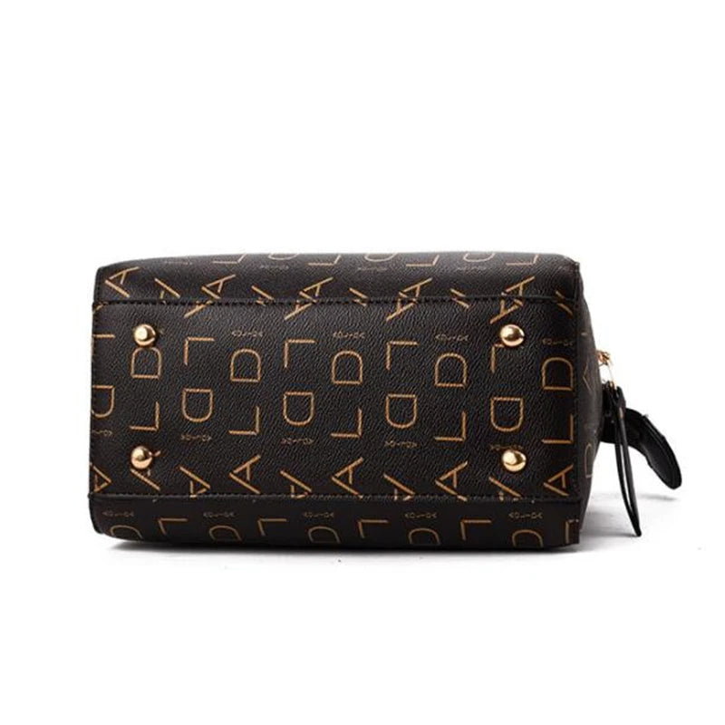 English Letter PU Leather Tassel Handbag