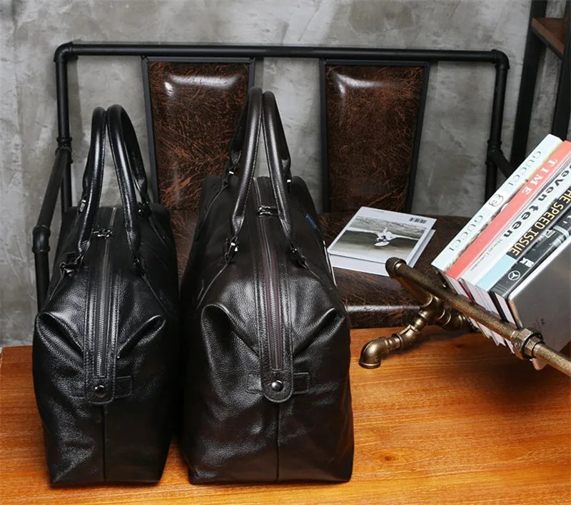 Fashion Genuine Leather Travel Duffle Bag
