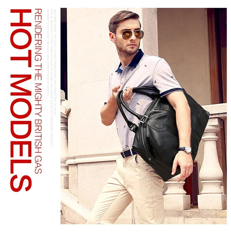 Fashion Genuine Leather Travel Duffle Bag