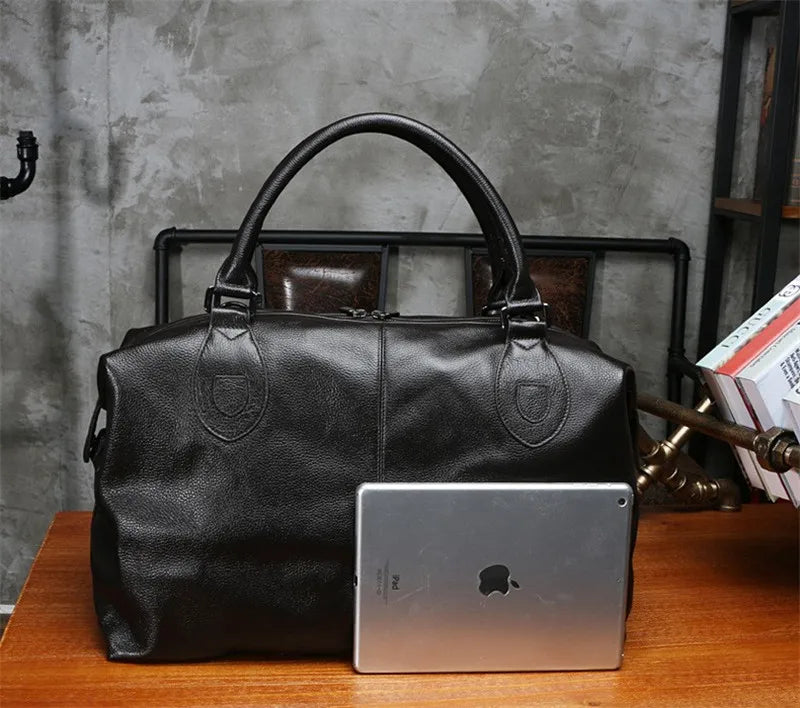 Fashion Genuine Leather Travel Duffle Bag