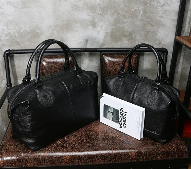 Fashion Genuine Leather Travel Duffle Bag