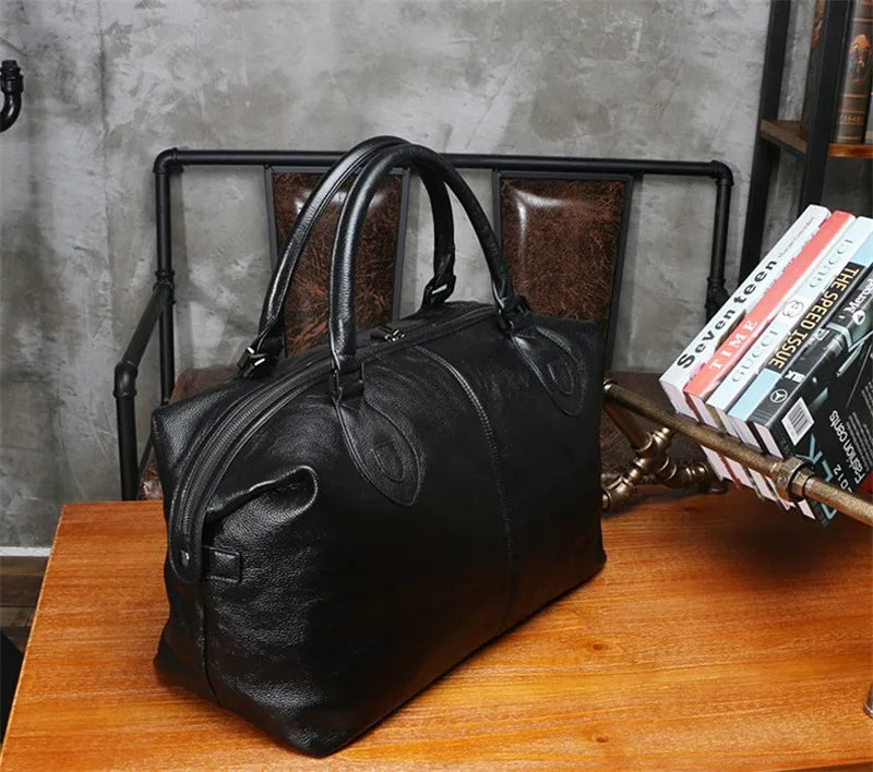 Fashion Genuine Leather Travel Duffle Bag