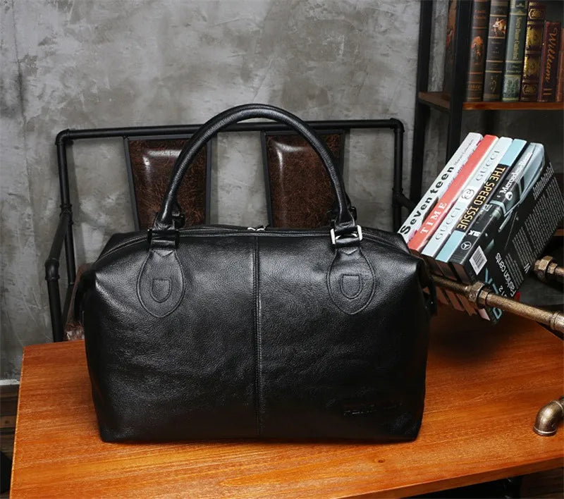 Fashion Genuine Leather Travel Duffle Bag