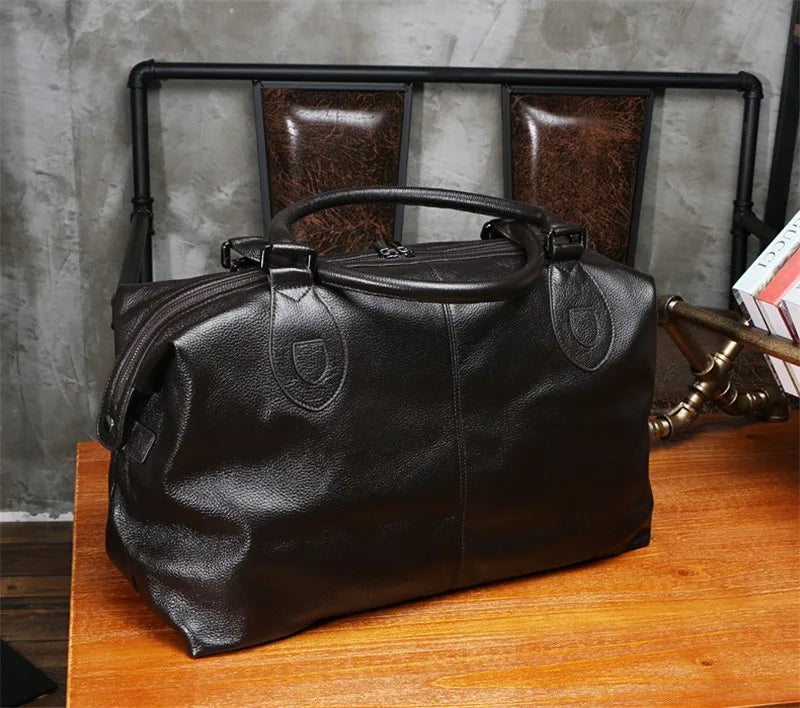 Fashion Genuine Leather Travel Duffle Bag