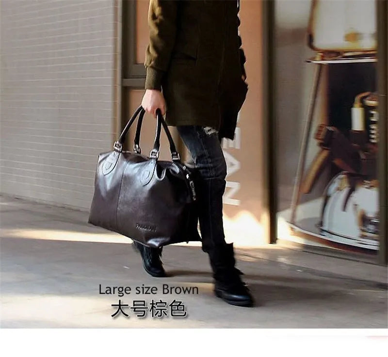 Fashion Genuine Leather Travel Duffle Bag