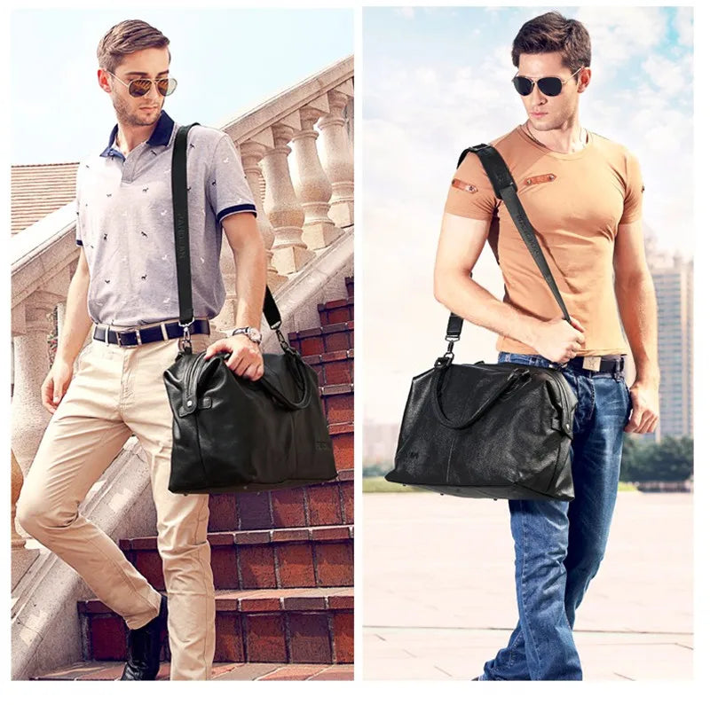 Fashion Genuine Leather Travel Duffle Bag