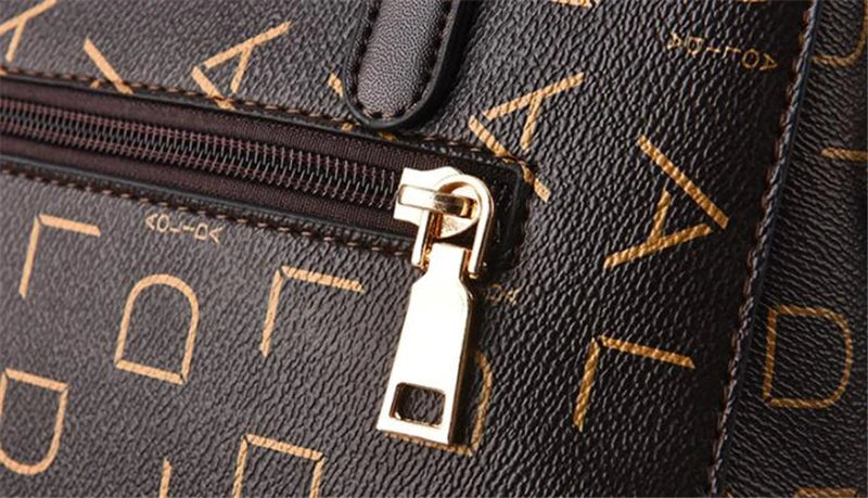 English Letter PU Leather Tassel Handbag