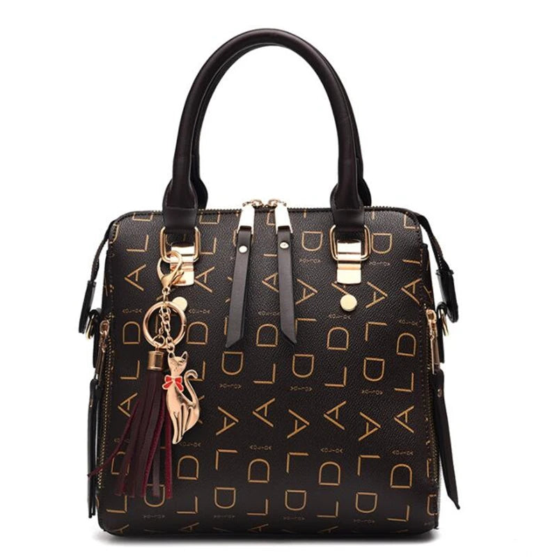 Fashion English Letter Tassel Top-Handle Tote