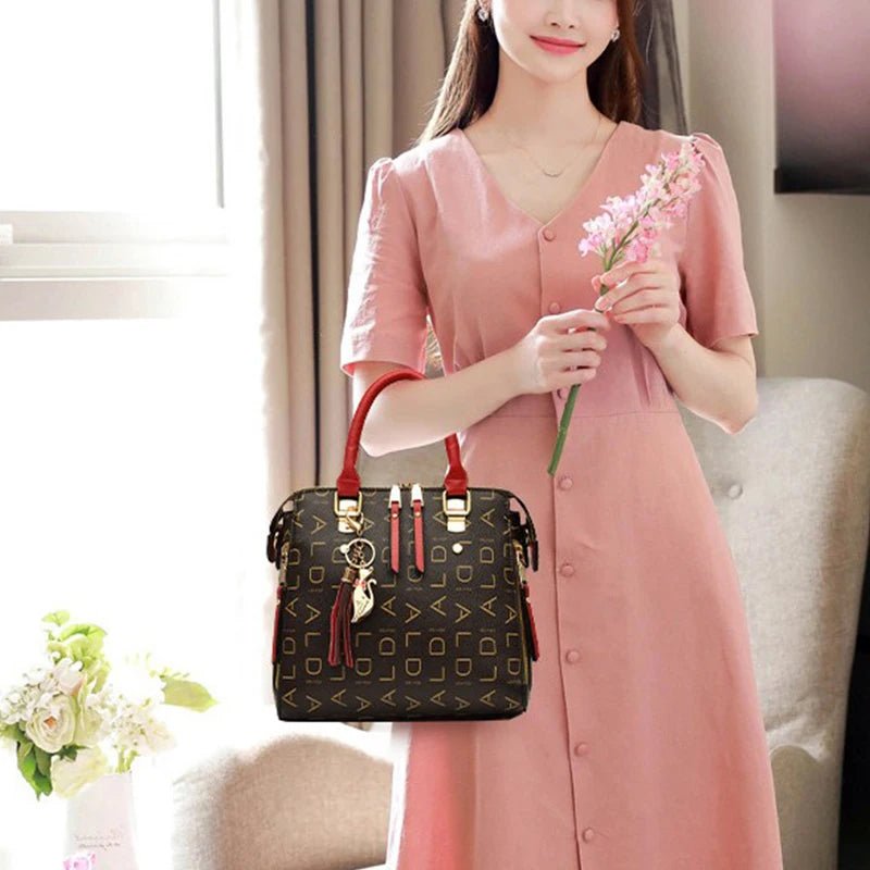 Fashion English Letter Tassel Top - Handle Tote - Nitamoje