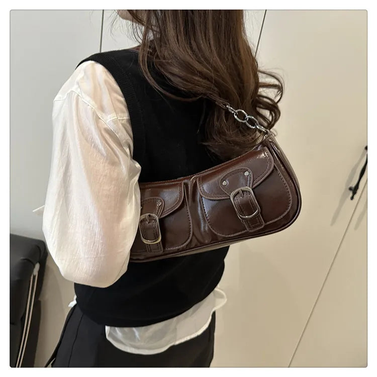 Y2K Vintage Double Pocket Underarm Clutch Purse