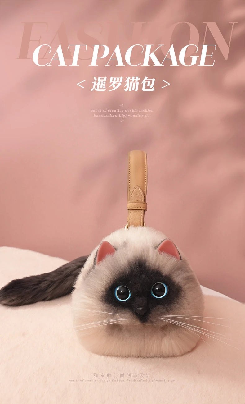 Siamese Cat Underarm Shoulder Bag