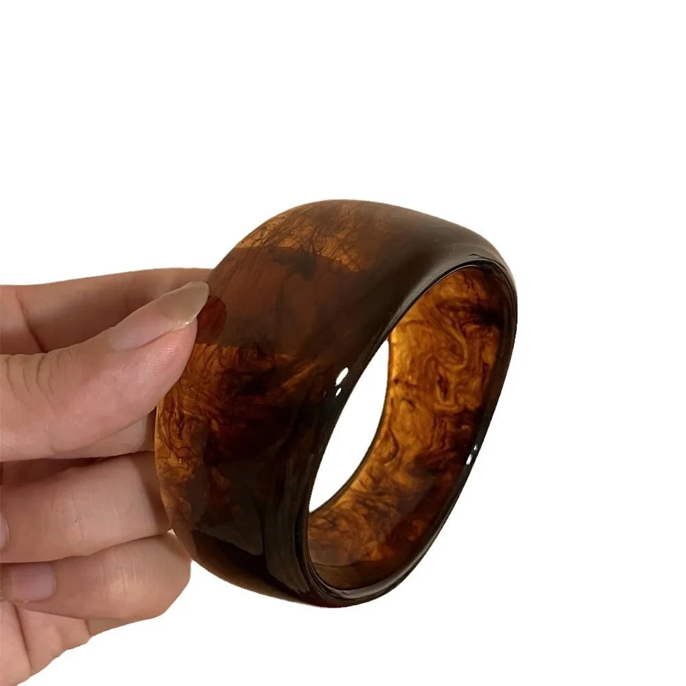 Vintage Chunky Geometric Resin Bangle