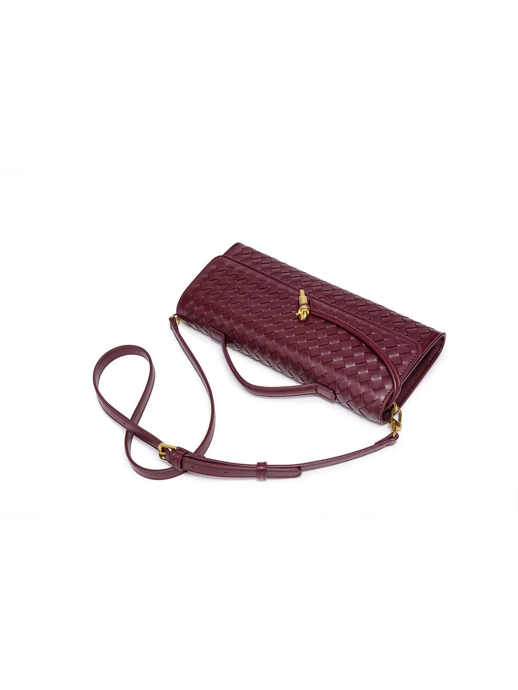 Handwoven Accordion Monk Strap Clutch Bag