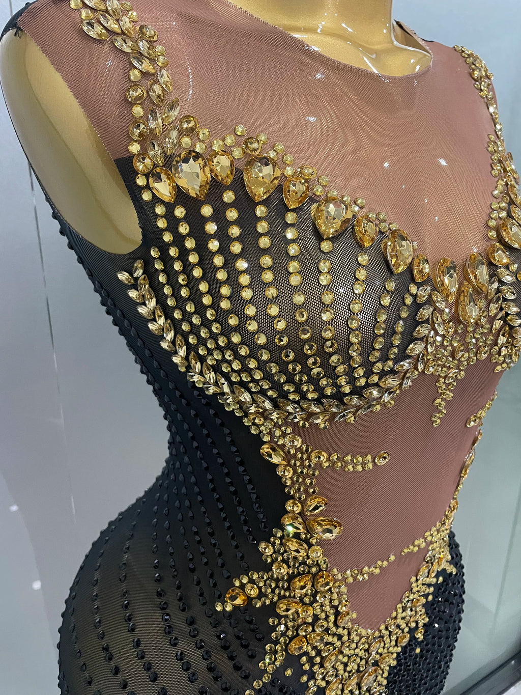 Sparkly Rhinestones Sleeveless Long Dress