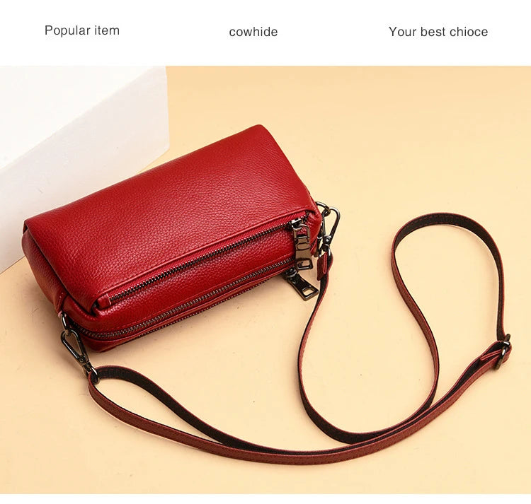 Genuine Cowhide Leather Shoulder Bag