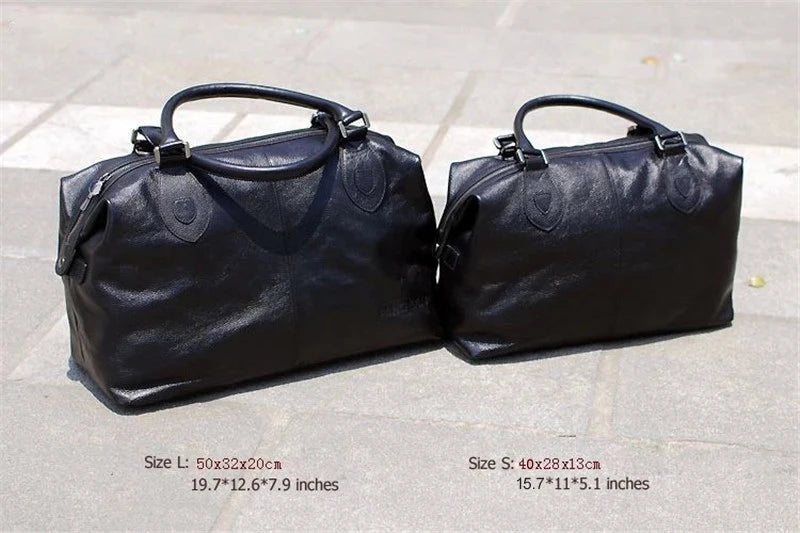 Fashion Genuine Leather Travel Duffle Bag