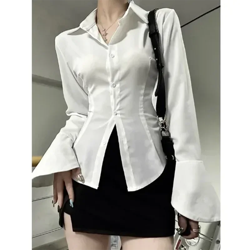 Black Bell Sve Corset Blouse Gothic Lolita Flared Korean Style Top