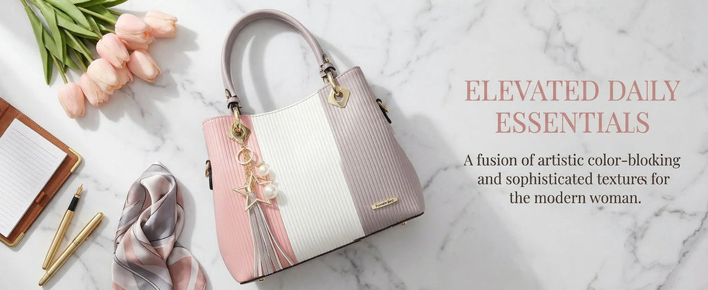 PU Leather Waterproof Multi-Pocket Tote Bag