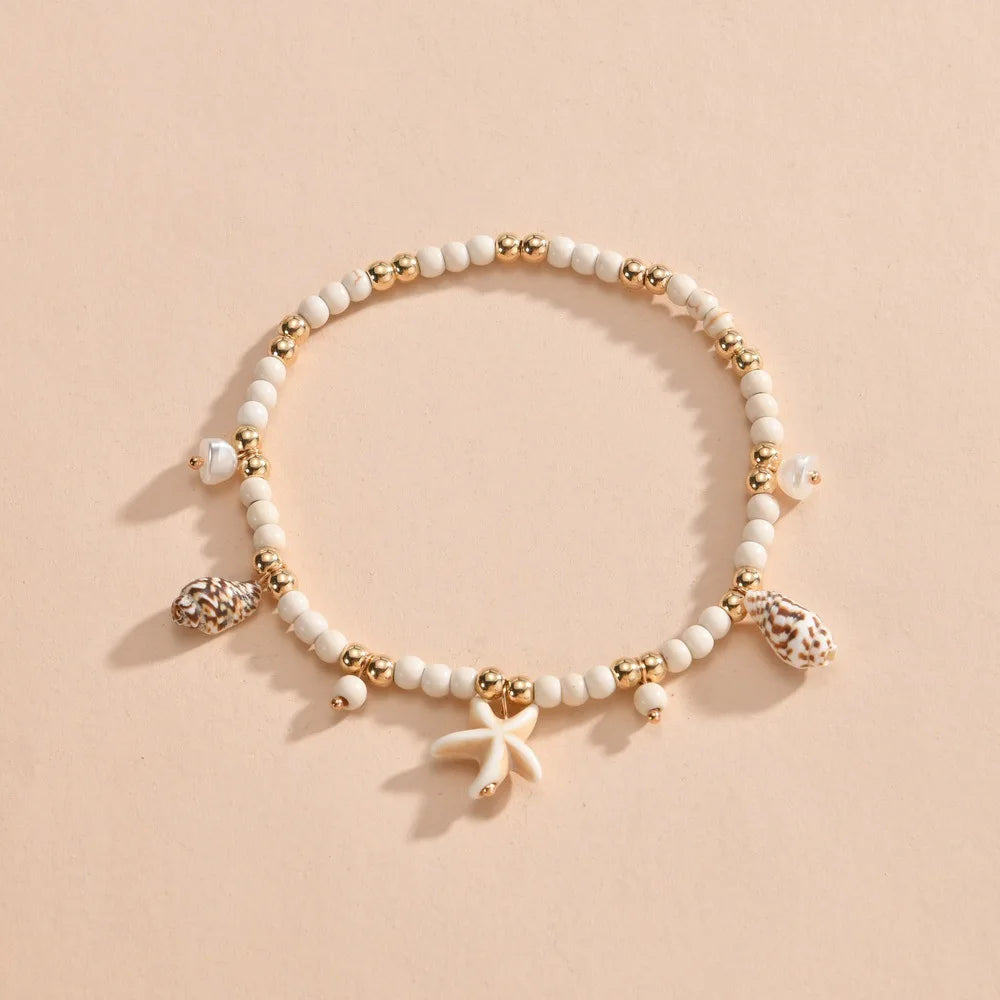 Vintage Layered Charm Anklet | Rope Chain Beach Foot Bracelet for Women