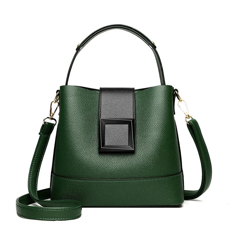 Elegant Solid Color Bucket Bag with Adjustable Shoulder Strap Versatile Crossbody Handbag for Women, Lightweight with Zipper.
