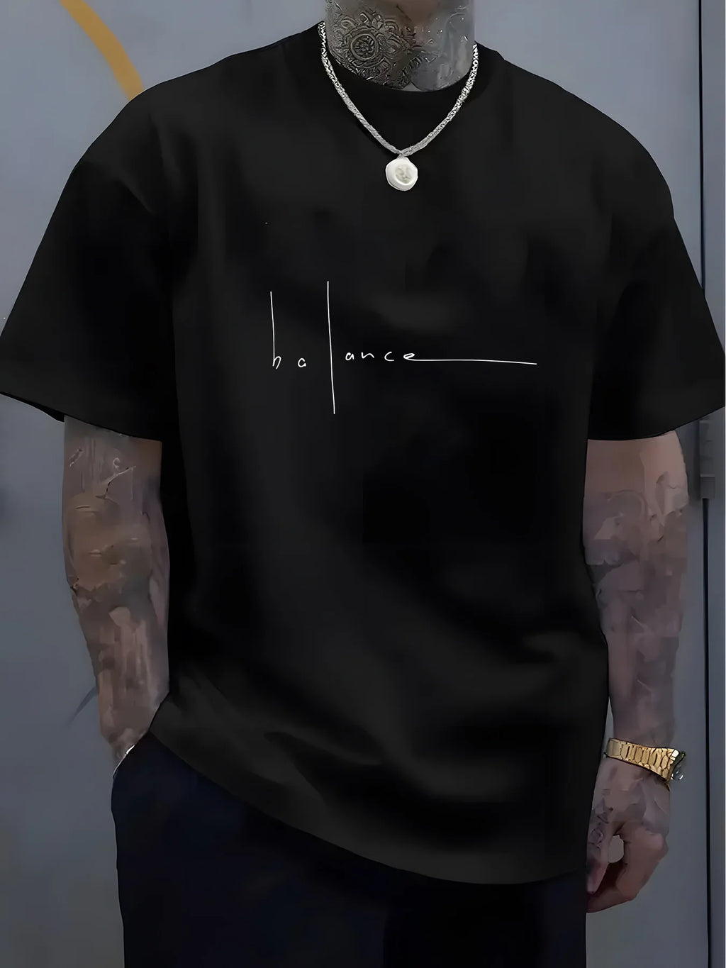 Men's Cotton Graphic Print Crew Neck T-Shirt