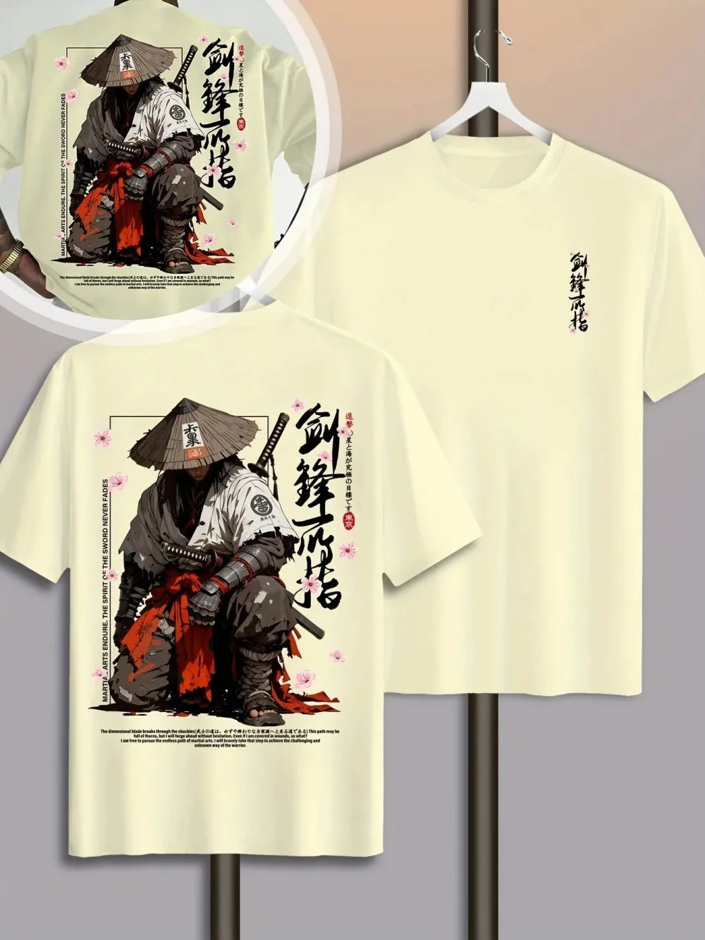 Men's Dark Warrior Letter Print Breathable T-Shirt