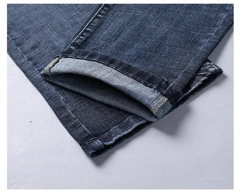 Wthin Business Men's Jeans | Casual Straight Stretch Fashion Classic Blue Black Denim Trousers