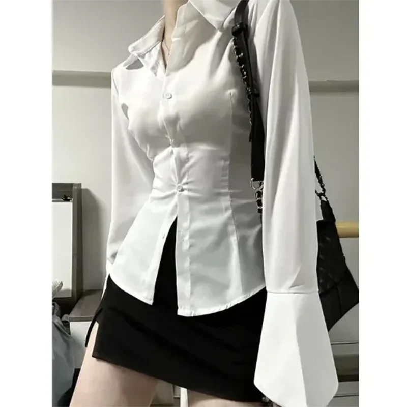 Black Bell Sve Corset Blouse Gothic Lolita Flared Korean Style Top