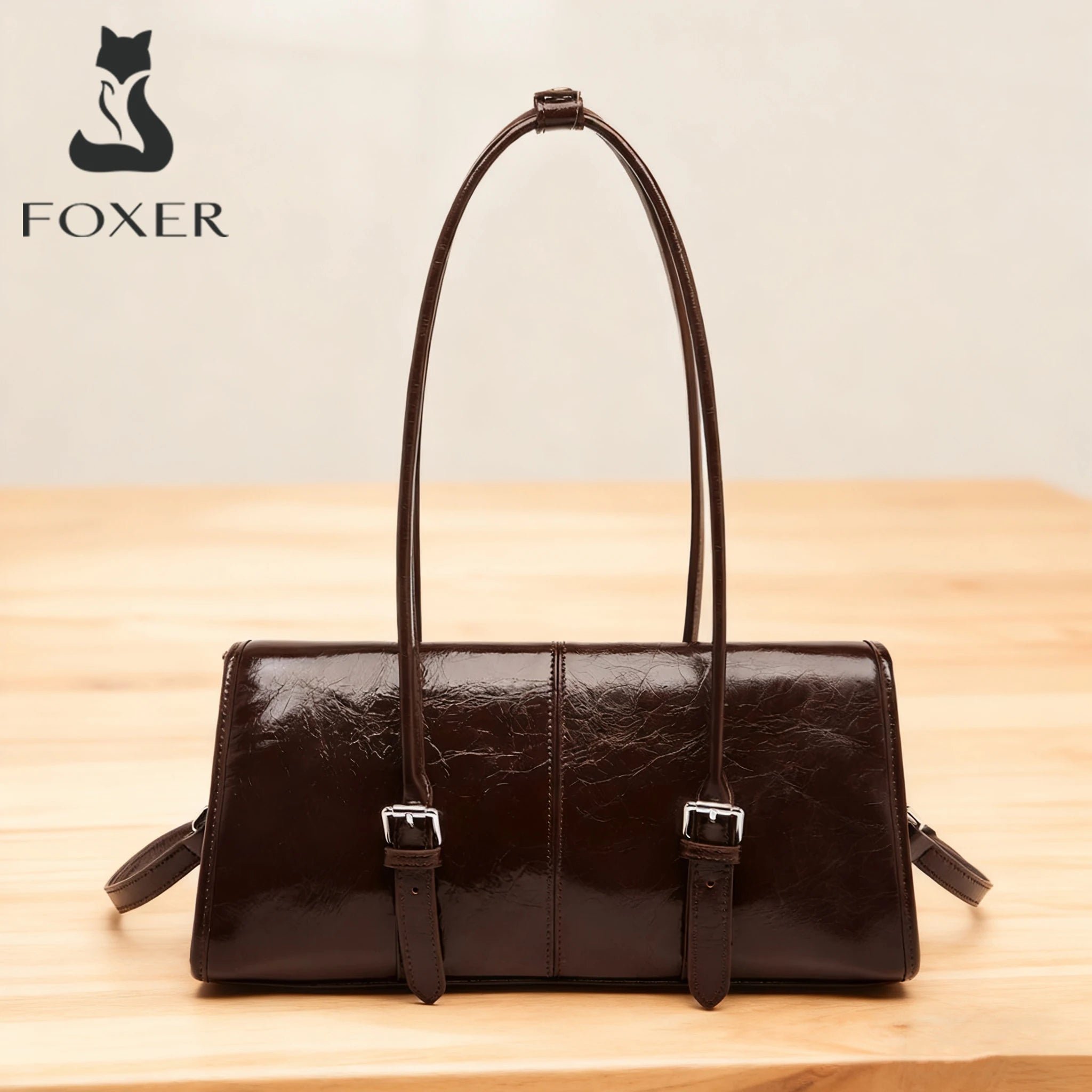 Women's Oversized Genuine Leather Retro Underarm Shoulder Bag