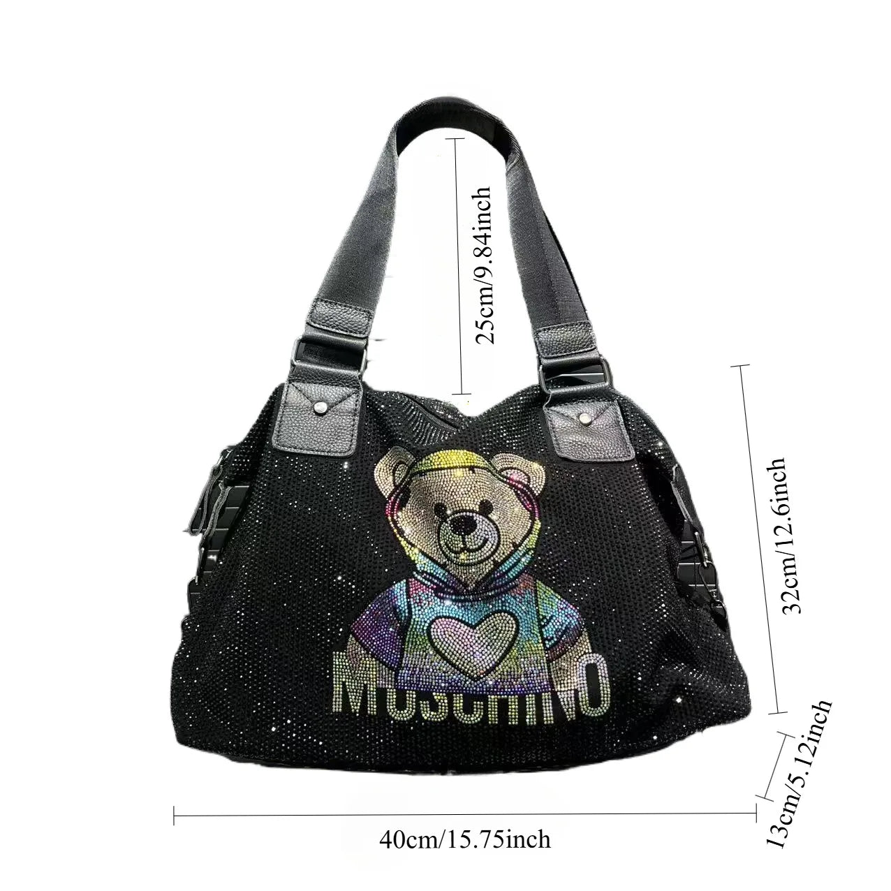 Diamond Teddy Bear Shiny Shoulder Bag