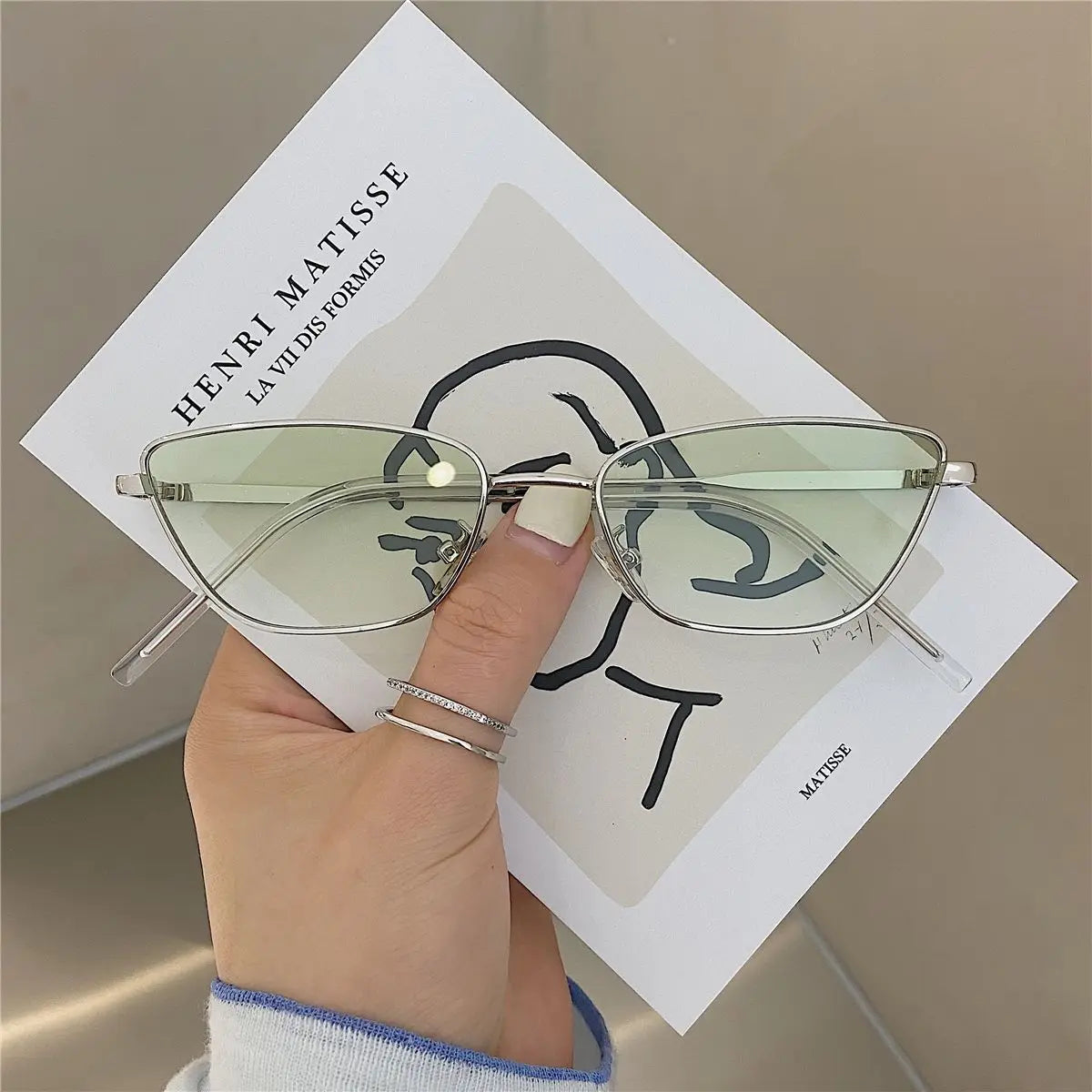Fashion Cat Eye Sunglasses for Women Classic Anti-Reflective Vintage Square Metal Frame Sun Glasses Driving Eyewear UV400 Очки