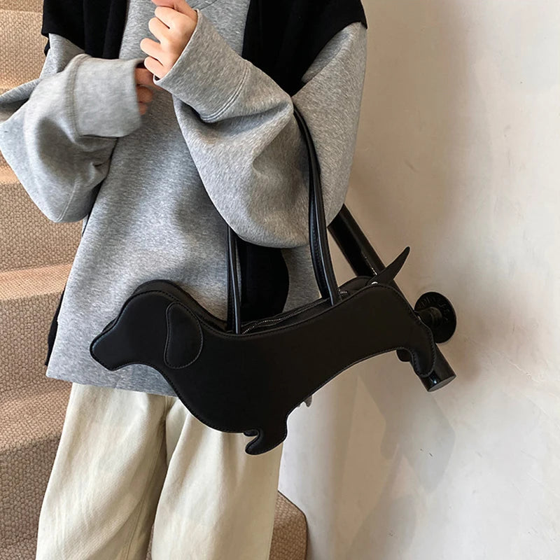 3D Dachshund Novelty Shoulder Bag